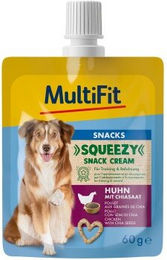 Produktbild von MultiFit Squeezy Snack Cream Huhn mit Chiasamen - 10 x 60 g