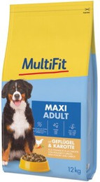 Produktbild von MultiFit Trockenfutter Hund Adult, Maxi, mit Geflügel & Karotte 12 kg