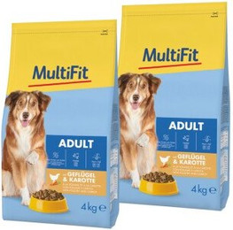 Produktbild von MultiFit Trockenfutter Hund Adult, mit Geflügel & Karotte 2x4 kg