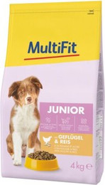 Produktbild von MultiFit Trockenfutter Hund Junior, mit Geflügel & Reis 4 kg