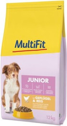Produktbild von MultiFit Trockenfutter Hund Junior mit Geflügel und Reis - 12 kg