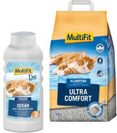 Produktbild von MultiFit ultra comfort Katzenstreu mit Deodorant Ocean - 15 l