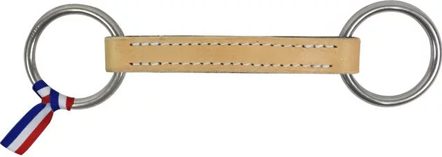 Produktbild von Mundstück 2 Ringe für Pferd aus flachem Leder Ronzon Legend