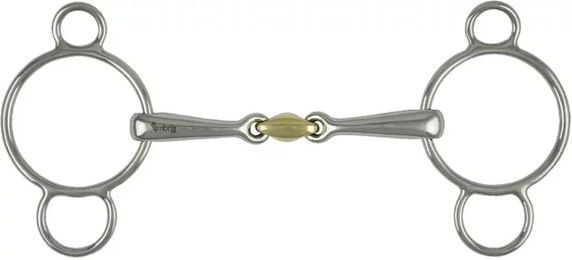 Produktbild von Mundstück mit 3 Ringen für Pferd aus Messing Metalab
