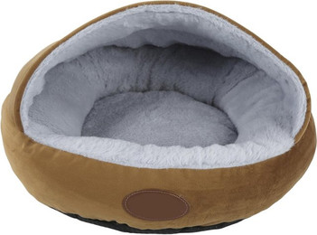 Produktbild von Muschelform Haustiernest Bequemes Plüsch Kleine Hunde Winterwärme Halbgeschlossenes Haustier Katzenbett Kaffee
