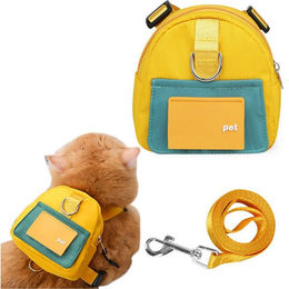 Produktbild von Mutig Katzen-Halsband Katzengeschirr mit Leine,ausbruchsicher,Zugseil,katzenleine, Rucksack, Kontrollierbares und verstellbares Zugseil für Kätzchen und Welpen