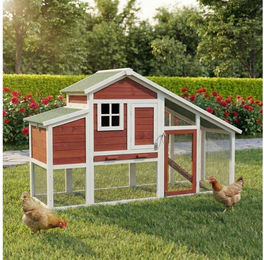 My Animal Hühnerstall MH-32 für 4 Hühner, Wetterbeständig, Kieferholz, Hühnerhaus, Hühner Käfig, Gehege mit Nistkasten – Bild 1 von 5