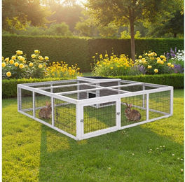 Produktbild von My Animal Kleintierstall XXL Hasenstall MH-08 - Freilaufgehege mit Haus - Wetterbeständig, Freilaufgehege - Aufklappbares Dach - Kaninchenstall mit Haus