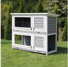 Produktbild von My Animal Kleintierstall XXL Hasenstall MH-20 - 2 Etagen - Wetterbeständig, Hasenstall mit Türen - aufklappbares Dach - Kaninchenstall Käfig