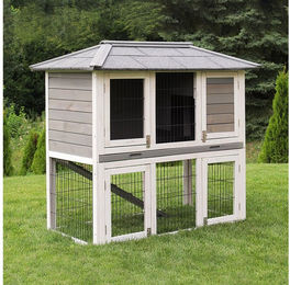 My Animal Kleintierstall XXL Hasenstall MH-28 - 2 Etagen - Wetterbeständig, Doppelstockhaus - 4 Türen - aufklappbares Dach - Kaninchenstall – Bild 1 von 5