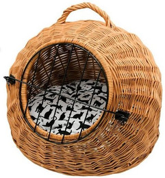 Produktbild von MyBer Katzenbett und Hundebett aus Weide mit Kissen und Verschluss