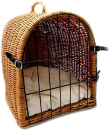 Produktbild von MyBer® Katzentransportbox aus Weide mit Kissen und Verschluss