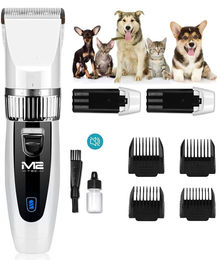 M2 Tec Profi Schermaschine für Hunde und Katzen in Weiß mit 2 Akkus – Bild 1 von 7