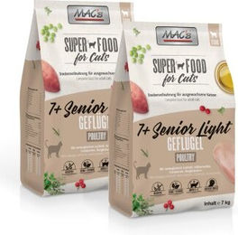 Produktbild von MAC's Cat +7 Senior Trockenfutter Light Geflügel Getreidefrei 2x7 kg - 2 x 7 kg