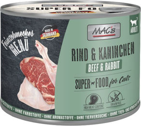 MAC's Cat Feinschmecker Katzen Nassfutter Rind und Kaninchen getreidefrei mit hohem Fleischanteil 6 x 200 g - 6 x 200 g – Bild 1 von 3