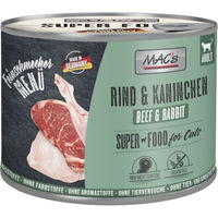 Produktbild von MAC's Cat Feinschmecker Katzen Nassfutter Rind und Kaninchen getreidefrei mit hohem Fleischanteil 6 x 200 g - 6 x 200 g