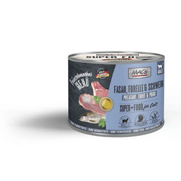 Produktbild von MAC's Cat Feinschmecker Katzenfutter Fasan Forelle Schwein getreidefrei ohne Zucker 6x200g