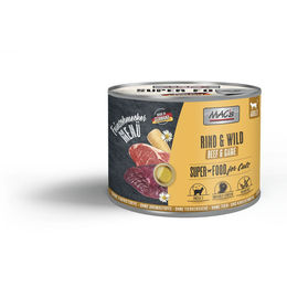 Produktbild von MAC's Cat Feinschmecker Katzenfutter Rind & Wild für erwachsene Katzen getreidefrei mit hohem Fleischanteil 6x200g
