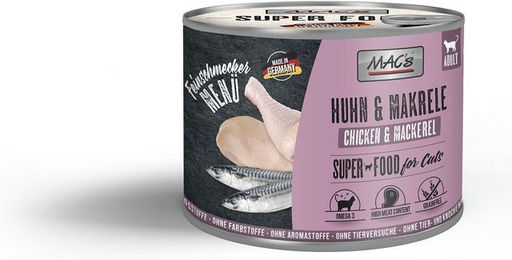 MAC's Cat Feinschmecker Menü Huhn und Makrele mit hohem Fleischanteil 12x200g – Bild 1 von 2