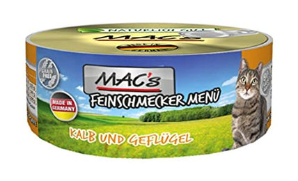 MAC's Cat Feinschmecker Menü Katzenfutter Kalb und Geflügel getreidefrei 6x200g - 6 x 200 g – Bild 1 von 6