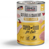 Produktbild von MAC's Cat Fleischmenü Geflügel Rind und Cranberry für Katzen zur Unterstützung des Harntrakts 12x400g