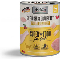 Produktbild von MAC's Cat Fleischmenü Geflügel und Rind mit Cranberry für die Unterstützung des Harntrakts 12x800g
