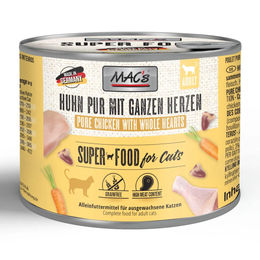 MAC's Cat Fleischmenü Huhn pur mit ganzen Geflügelherzen Monoprotein für erwachsene Katzen 6 x 200 g - 6 x 200 g – Bild 1 von 5