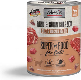 Produktbild von MAC's Cat Fleischmenü Rind und Hühnerherzen für erwachsene Katzen 6x800g