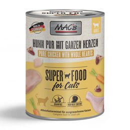 MAC's Cat Huhn Pur mit ganzen Geflügelherzen getreidefrei Monoprotein 6 x 800 g - 6 x 800 g – Bild 1 von 6