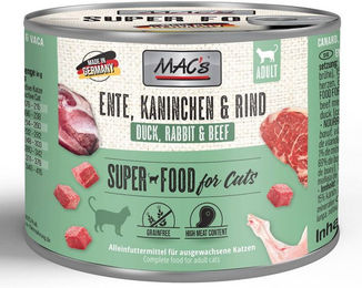 MAC's Cat Katzen-Nassfutter Ente, Kaninchen, Rind getreidefrei 6 x 200 g - 6 x 200 g – Bild 1 von 6