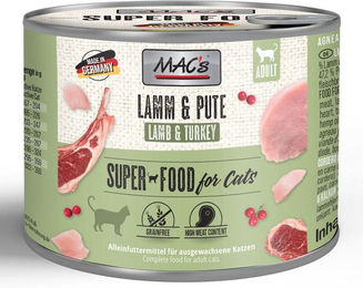 MAC's Cat Katzen Nassfutter Lamm und Pute Getreidefrei Adult 6 x 200 g - 6 x 200 g – Bild 1 von 6