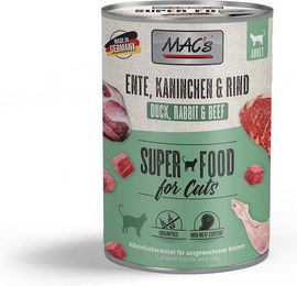 Produktbild von MAC's CAT Katzenfutter Ente Kaninchen und Rind mit hohem Fleischanteil Adult 6x400g