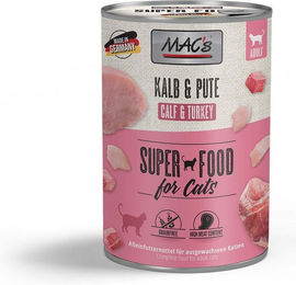 Produktbild von MAC's CAT Katzenfutter Kalb und Pute Light für erwachsene Katzen zur Gewichtsreduktion 6x400g