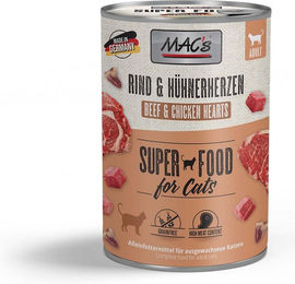 Produktbild von MAC's CAT Katzenfutter Rind und Hühnerherzen Adult 6x400g