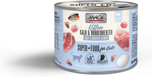 Produktbild von MAC's Cat Kitten Fleischmenü Kalb und Huhn getreidefrei 6x200g