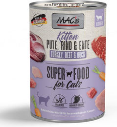 MAC's Cat Kitten Nassfutter Pute Rind Ente getreidefrei 400 g - 6 x 400 g – Bild 1 von 7