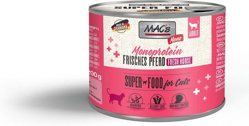 Produktbild von MAC's Cat Mono Katzenfutter Pferd Monoprotein Getreidefrei Hypoallergen 6x200g - 6 x 200 g