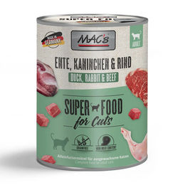 MAC's Cat Nassfutter Ente, Kaninchen & Rind getreidefrei und glutenfrei für erwachsene Katzen 6 x 800 g - 6 x 800 g – Bild 1 von 5