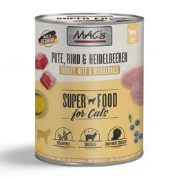 MAC's Cat Nassfutter Paté Pute Rind und Heidelbeeren getreidefrei für Katzen 6 x 800 g - 6 x 800 g – Bild 1 von 6