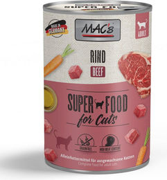 MAC's Cat Nassfutter Rind für erwachsene Katzen, getreidefrei mit hohem Fleischanteil, 6 x 400 g - 6 x 400 g – Bild 1 von 5