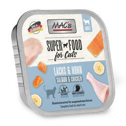 MAC's Cat Nassfutter Schale Lachs und Huhn Stückchen in Sauce für erwachsene Katzen 16 x 85 g - 16 x 100 g – Bild 1 von 6