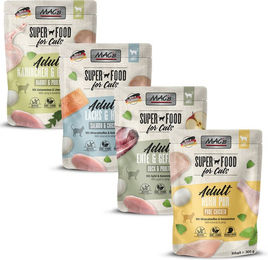 MAC's Cat Pouch Mixpaket 24 x 300 g für erwachsene Katzen getreidefrei mit Lachs Huhn Ente und Kaninchen – Bild 1 von 1