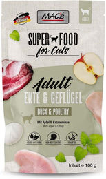 Produktbild von MAC's Cat Pouchpack Katzenfutter Ente und Geflügel mit Apfel für Adult 12x100g