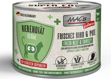 Produktbild von MAC's CAT Vetcare Nierendiät Nassfutter Rind und Pute 24 x 200 g