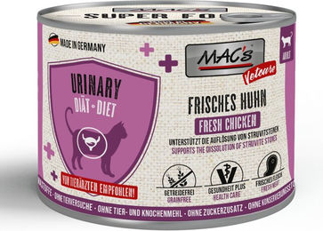 Produktbild von MAC's Cat Vetcare Urinary Nassfutter für erwachsene Katzen mit Huhn getreidefrei 6 x 200 g