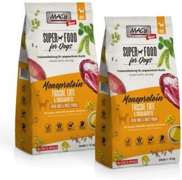 Produktbild von MAC's Dog Mono Adult Trockenfutter Ente Hypoallergen Monoprotein 2x12 kg - 2 x 12 kg