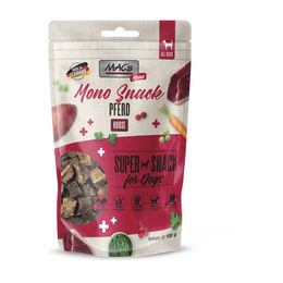 Produktbild von MAC's Dog Mono Snack Hund Pferd Trockenfleisch Hypoallergen 3x100g