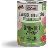 Produktbild von MAC's Dog Nassfutter Kaninchen Rind Geflügel und Gemüse getreidefrei 6 x 400 g - 6 x 400 g