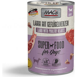 MAC's Dog Nassfutter Lamm und Geflügelherzen für Hunde Adult Getreidefrei Glutenfrei 6 x 400 g - 6 x 400 g – Bild 1 von 6