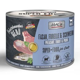 MAC's Feinschmecker Katzen Nassfutter Fasan Forelle mit Schwein hoher Fleischanteil 6 x 200 g - 6 x 200 g – Bild 1 von 3